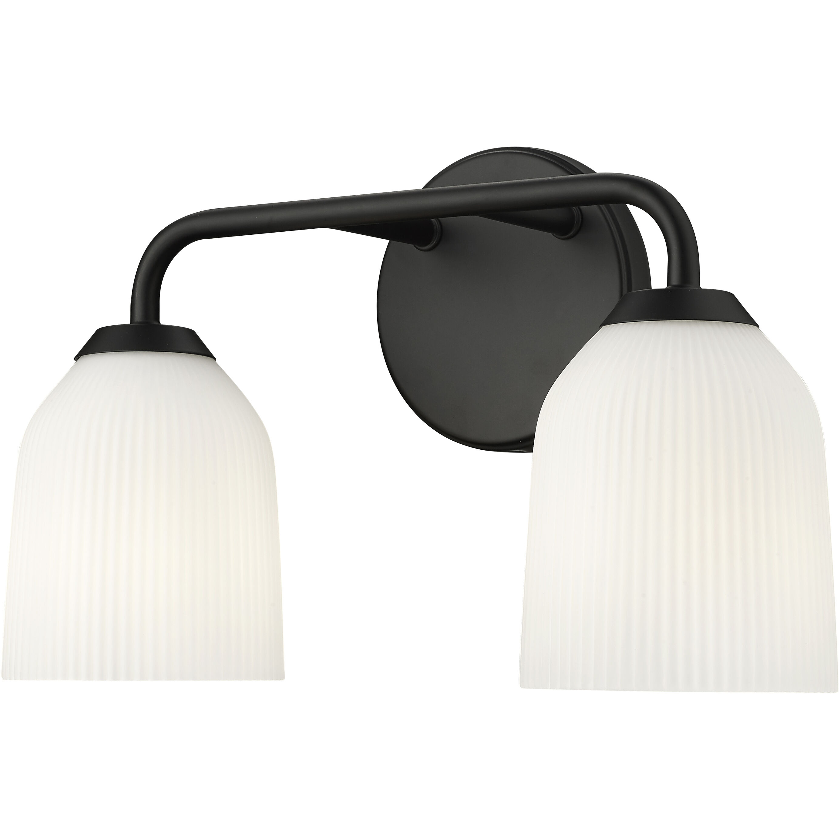 Norah 2 Light 15 inch Matte Black Bathroom Vanity Light Wall Light